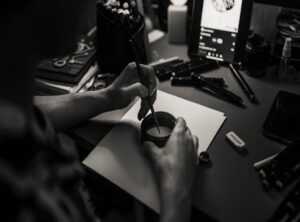 tanjiro dibujo blanco y negro