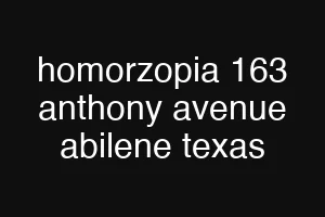 homorzopia 163 anthony avenue abilene texas